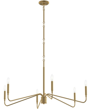 Pilar 6-Light Chandelier Brushed Gold
