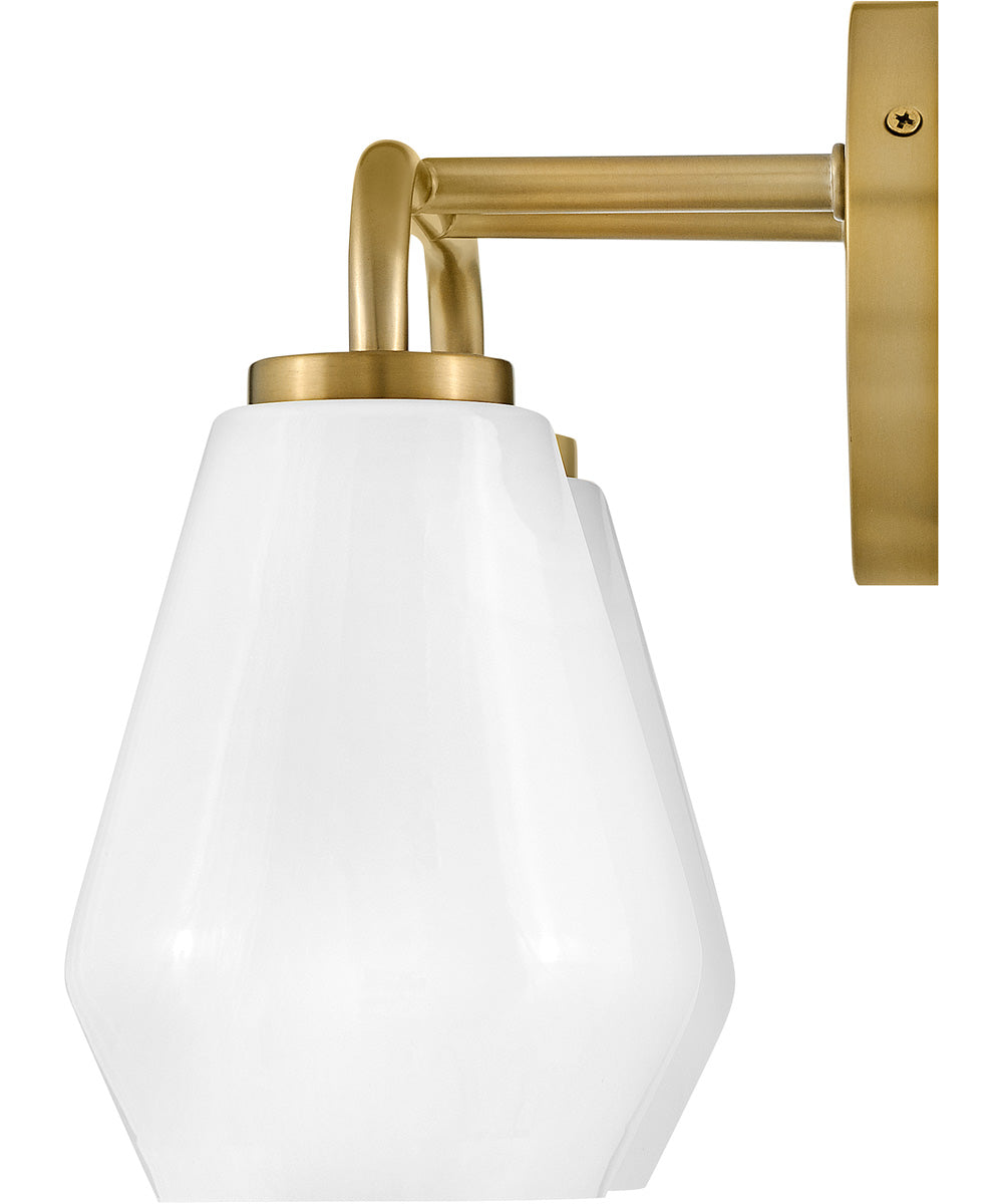 Gio 2-Light Small Two Light Vanity in Lacquered Brass