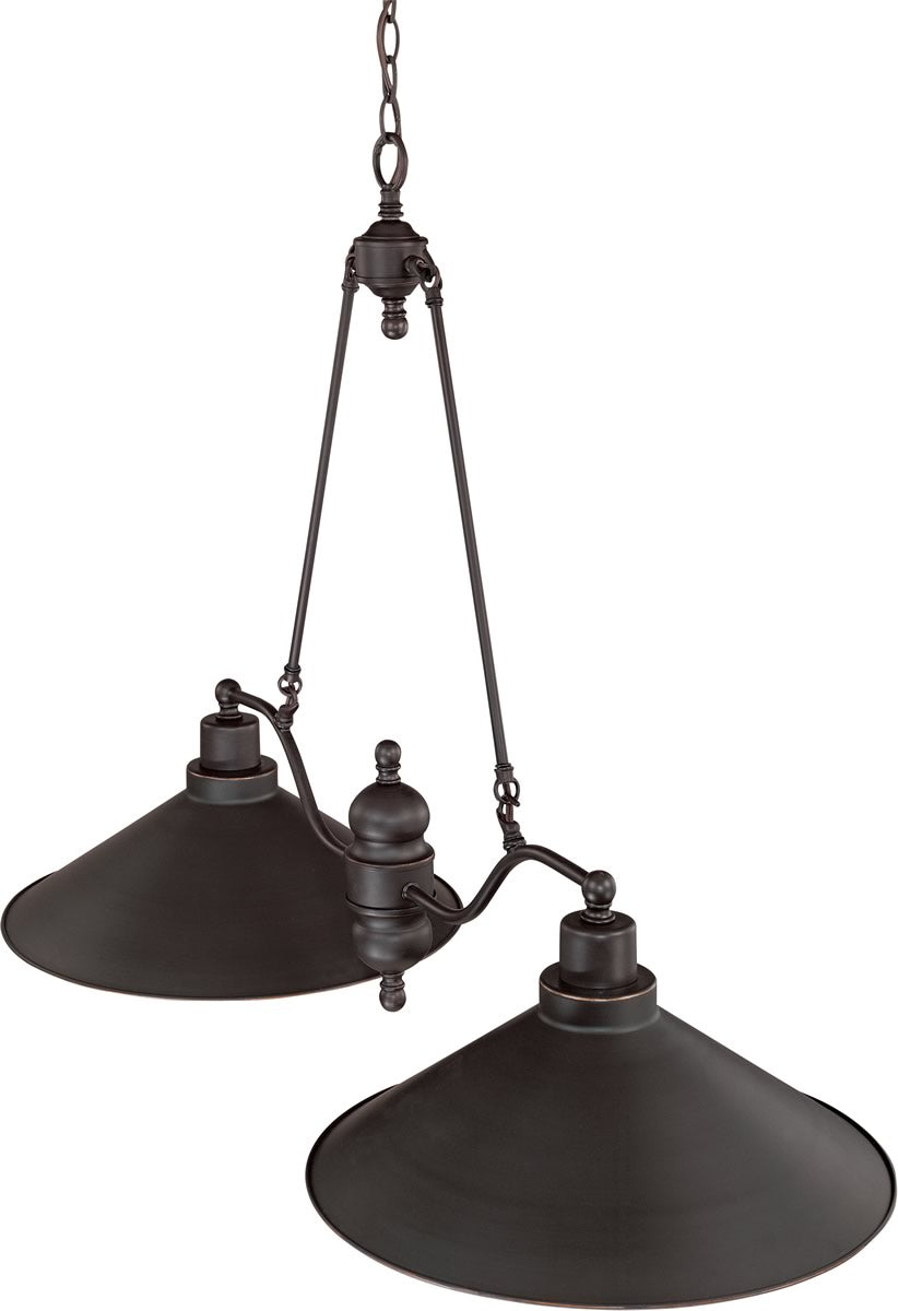 40"W Bridgeview 2-Light Pendant Mission Dust Bronze