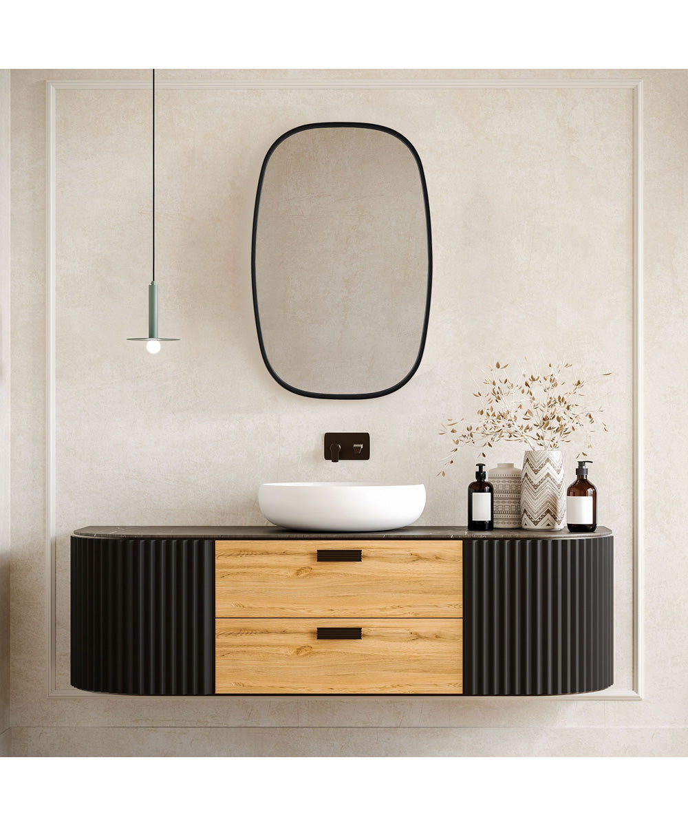 22x37" Wall Mirror Satin Black