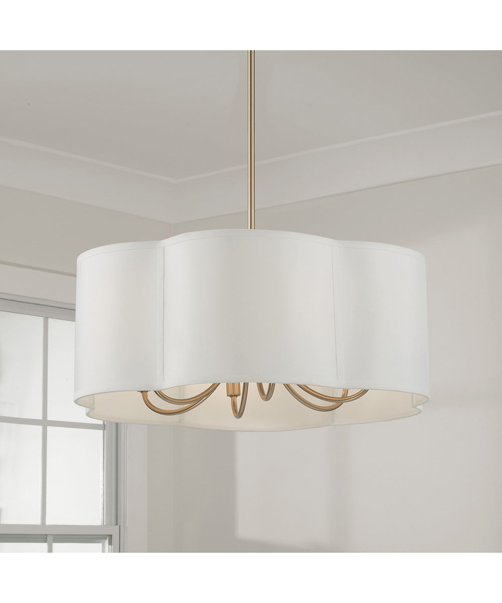 Sabine 6-Light Pendant Matte Brass