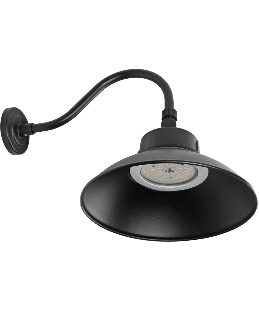 Outdoor Barn Gooseneck Wall Light Black Finish, 15"h