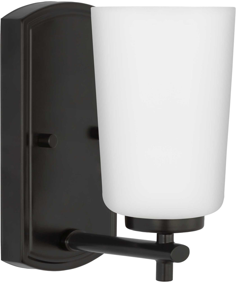 Adley 1-Light Etched Opal Glass New Traditional Bath Vanity Light Matte Black