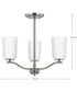Adley 3-Light Etched White Glass Semi-Flush Convertible Light Brushed Nickel