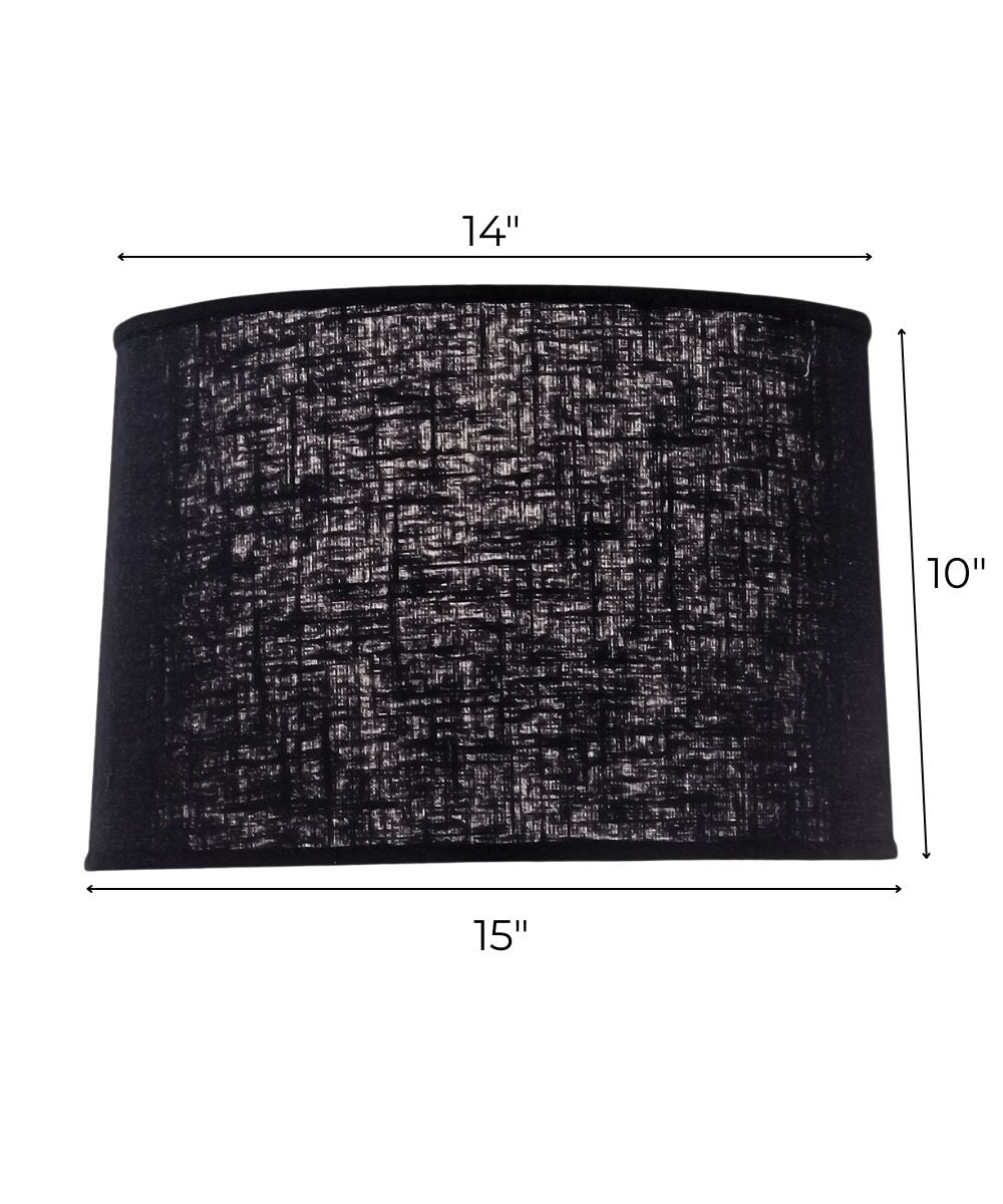 14x15x10 Black Chelsea Drum Hardback Lampshade
