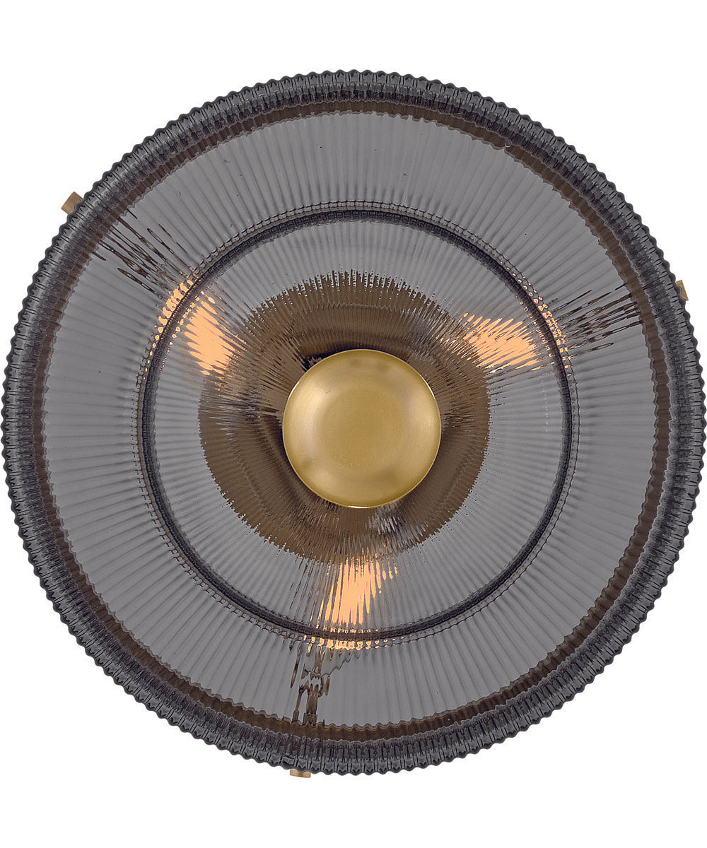 Adella 3-Light Small Semi-Flush Mount in Lacquered Brass