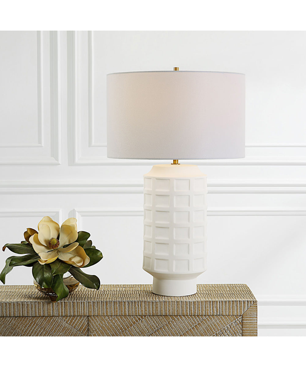 Window Pane White Table Lamp
