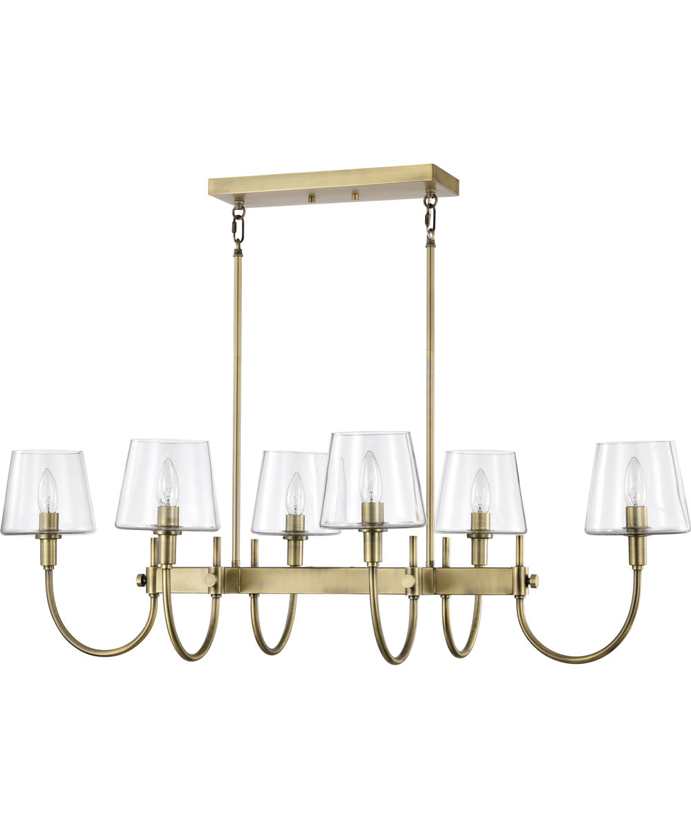 Brookside 6-Light Pendant Vintage Brass