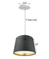 14" W 2 Light Pendant Granite Gray Burlap Shade with Diffuser, White Cord