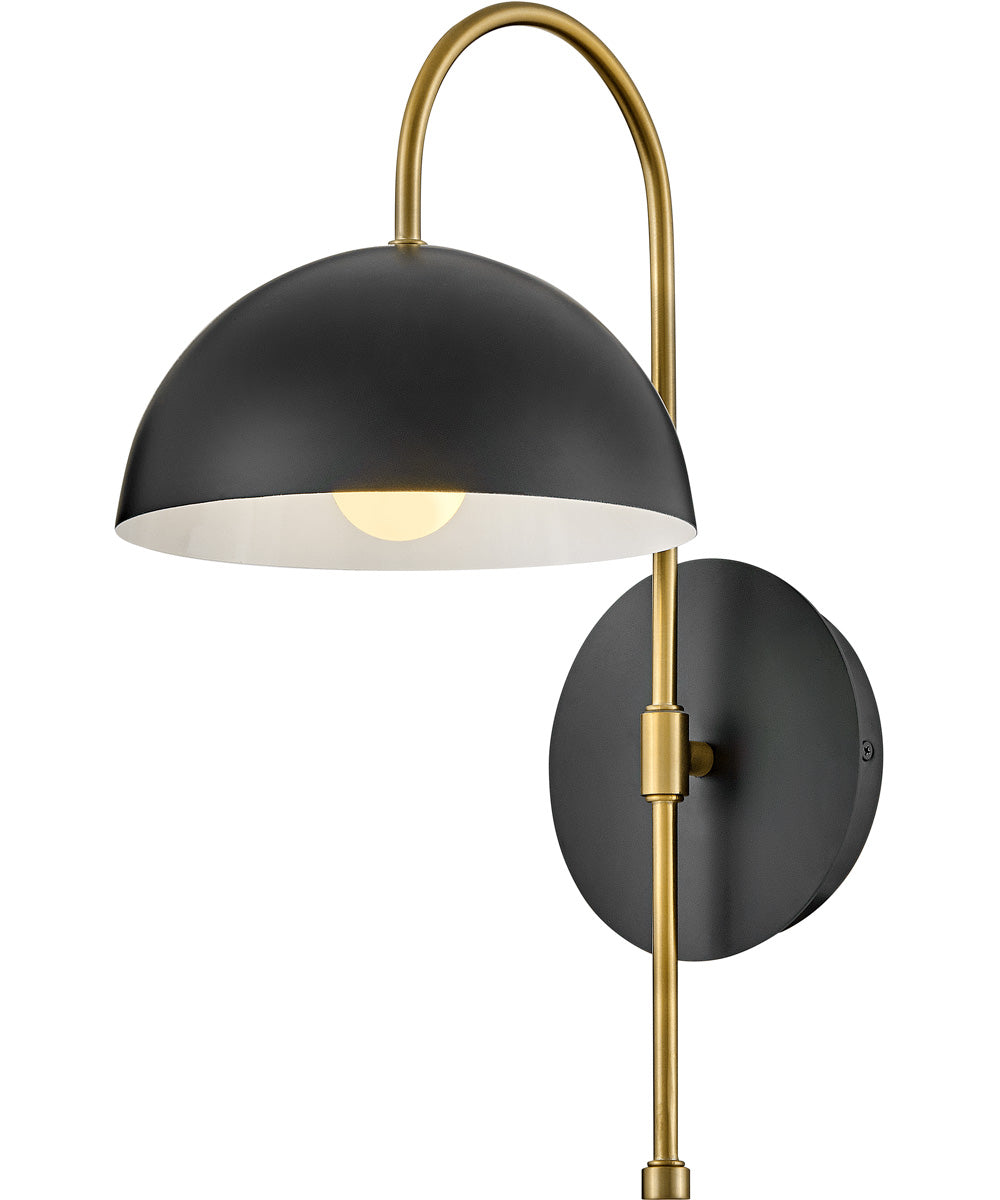Lou 1-Light Medium Single Light Sconce in Black