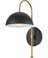 Lou 1-Light Medium Single Light Sconce in Black