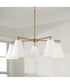 Charlie 5-Light Chandelier Matte Brass and White