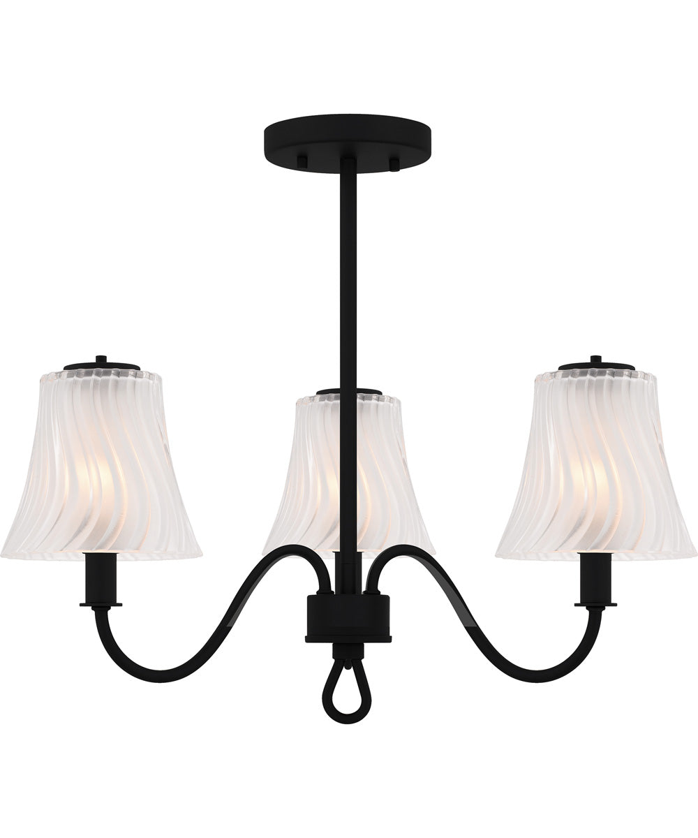 McKinney Extra Large 3-light Semi Flush Mount Matte Black