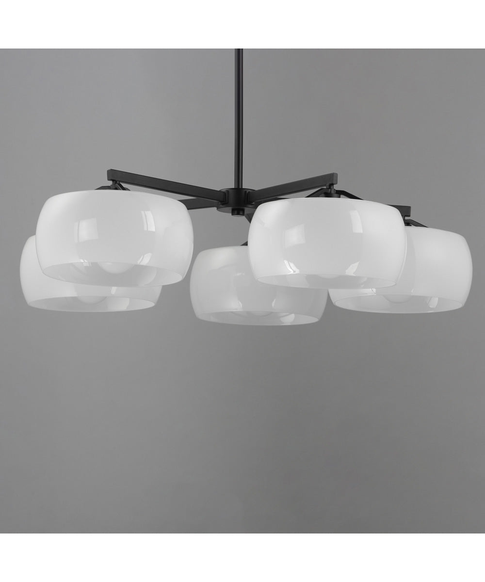 Glazed 5-Light Chandelier White / Black
