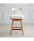 Klismos Off-White Fabric Counter Stool