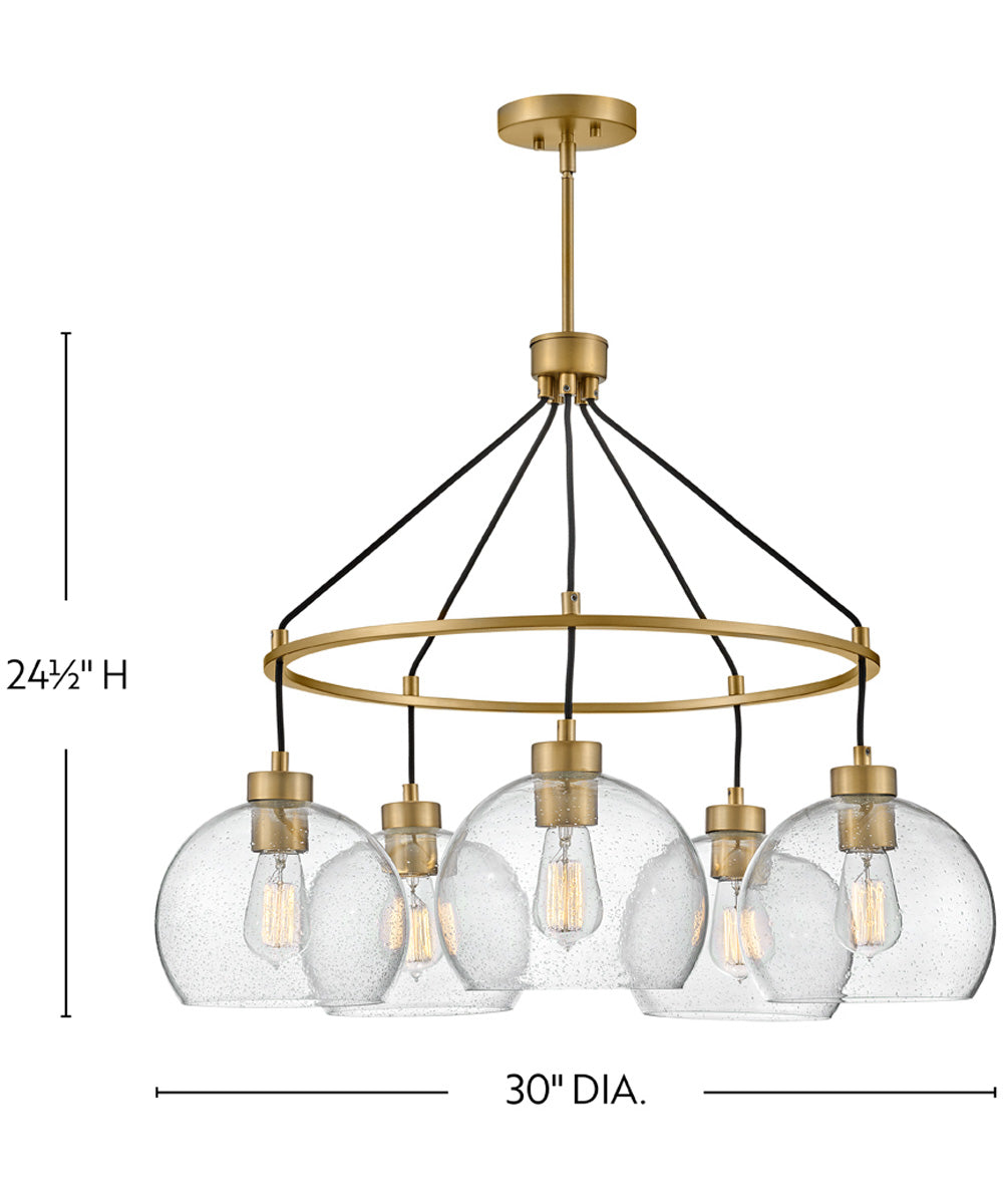 Rumi 5-Light Medium Single Tier Chandelier in Lacquered Brass