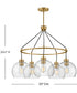 Rumi 5-Light Medium Single Tier Chandelier in Lacquered Brass