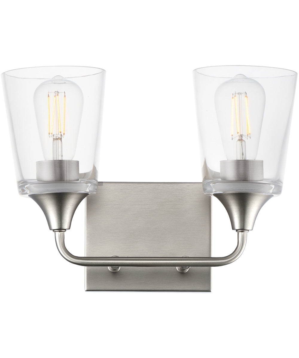Hudson 2-Light Bath Vanity Satin Nickel