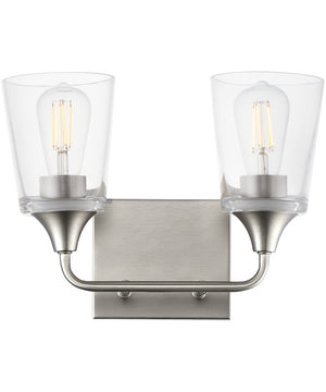 Hudson 2-Light Bath Vanity Satin Nickel