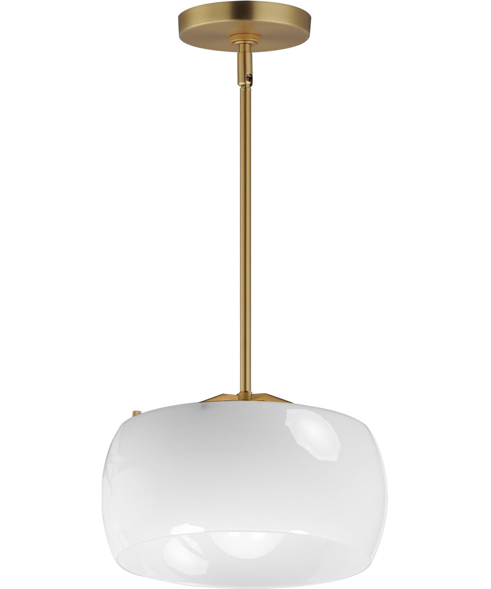 Glazed Single Pendant White/Natural Aged Brass