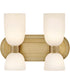Tallulah 4-Light Small Two Light Vanity in Lacquered Brass