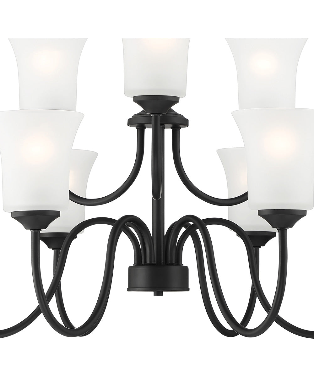 Bronson 9 Light Chandelier Matte Black
