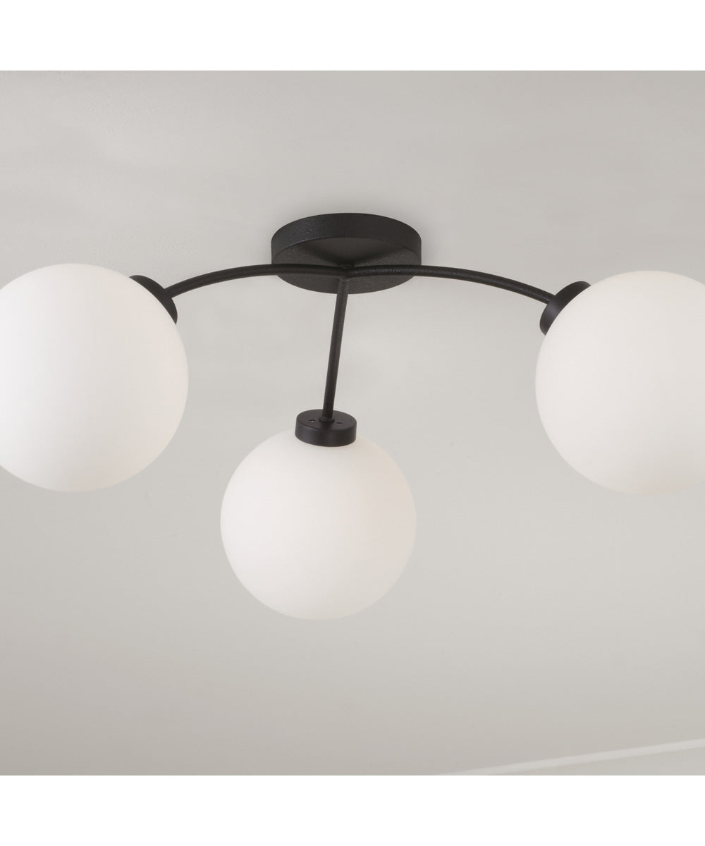 Amos 3-Light Semi-Flush Black Iron
