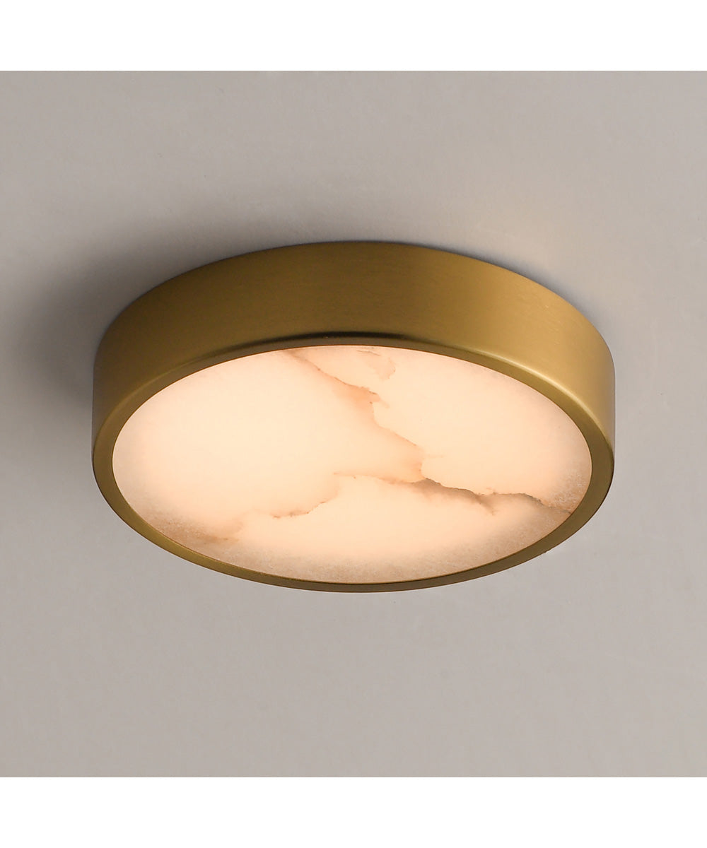 Slab 5.5 inch LED Alabaster Flush Mount Natural Aged Brass