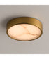 Slab 5.5 inch LED Alabaster Flush Mount Natural Aged Brass