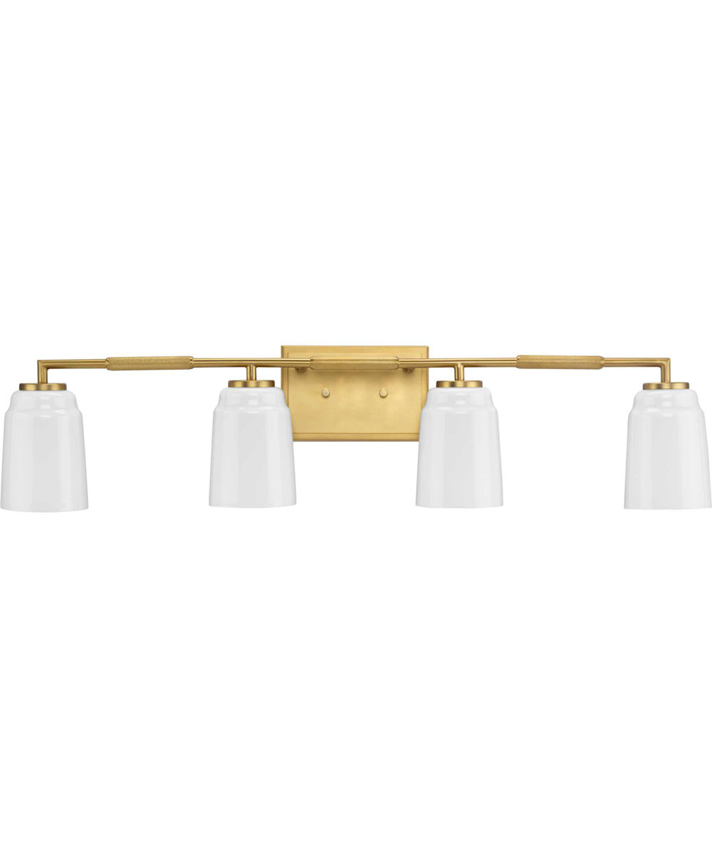 Spenser 4-Light Industrial Vanity Light Brushed Gold