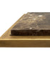 Martini Table with Iron Frame in Antiqued Gold with Brown Marble