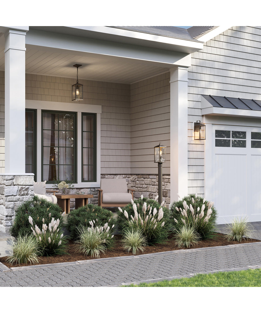 Cantley Outdoor Pendant with Clear Glass Panels Antique Bronze