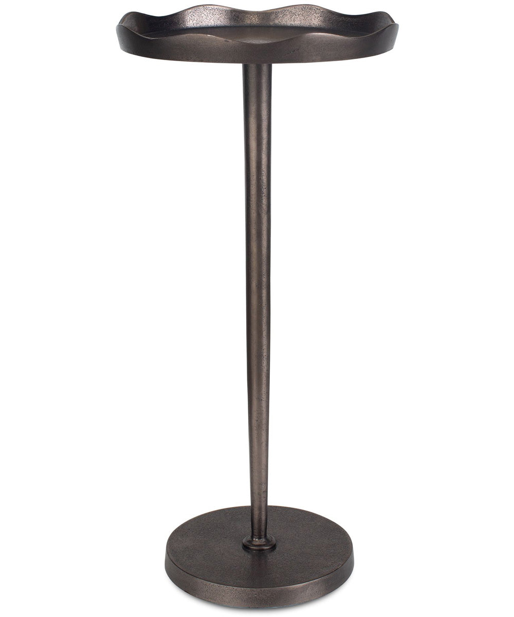 Accent Table with Scalloped Top in Antique Bronze