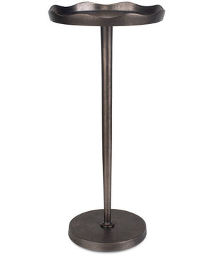 Accent Table with Scalloped Top in Antique Bronze