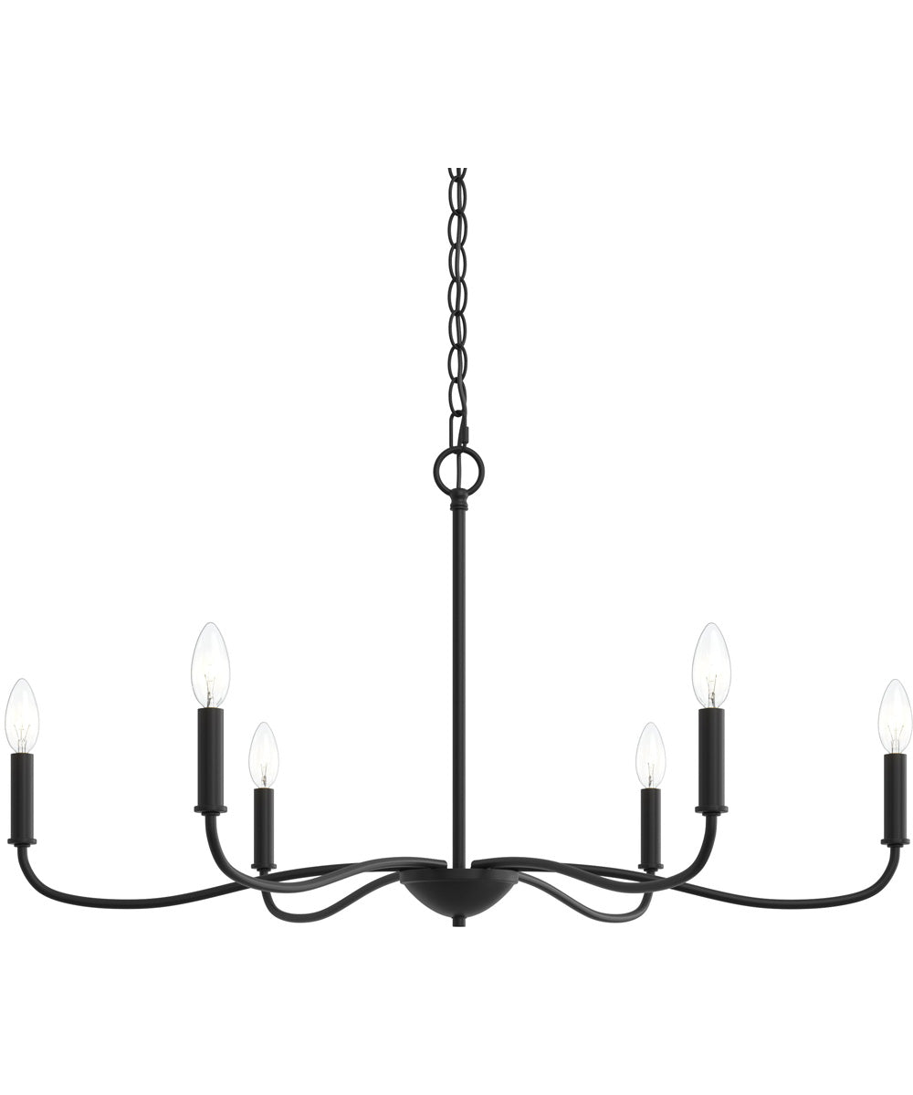 Ilia 6-Light Large Chandelier Matte Black