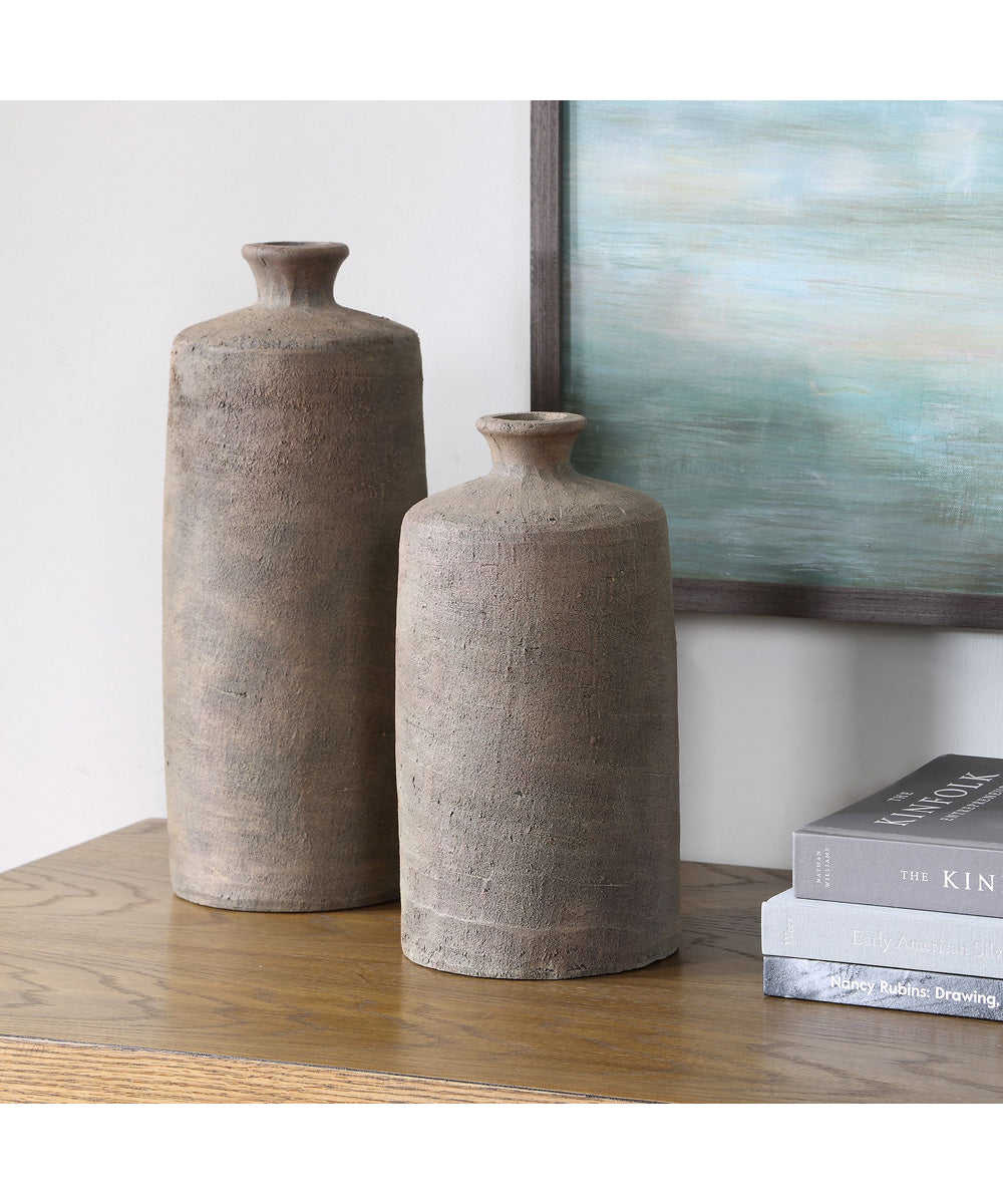Terrene Clay Vases, Set of 2