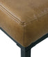 Tufted Metal Bench - Light Brown Faux Leather