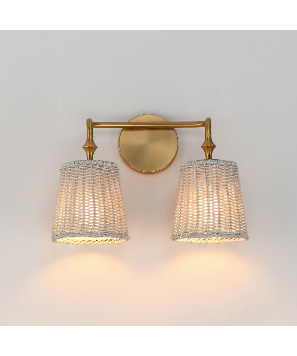 Baja 2-Light Sconce Natural Aged Brass