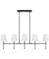 Hollis 5 -Light-Linear Chandelier Matte Black with Hammered Gold