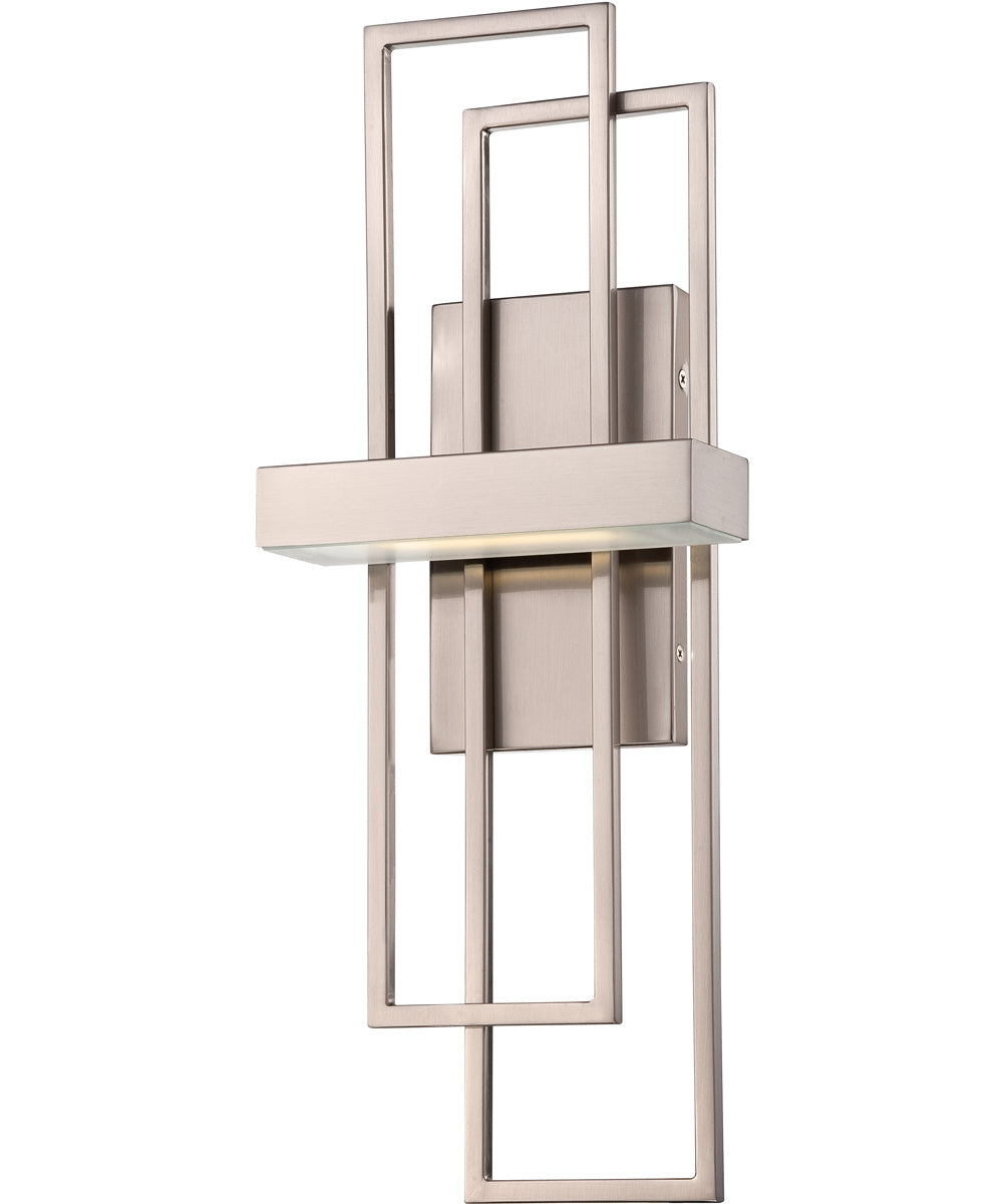 8"W Frame 1-Light LED Vanity & Wall Brushed Nickel