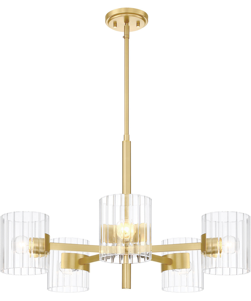 Aries 5 Light Chandelier  Brushed Gold
