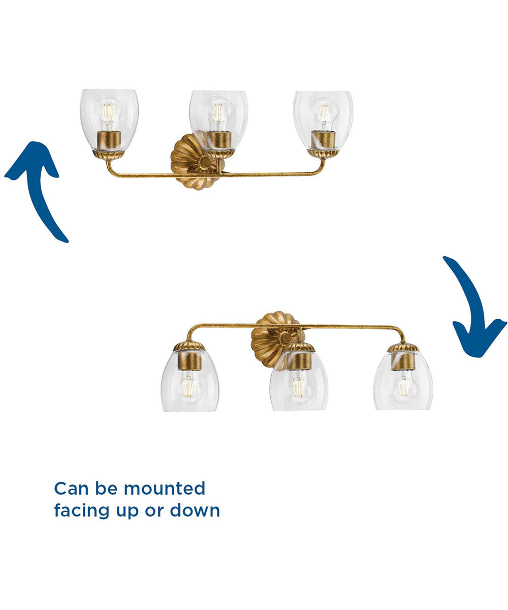 Quillan 3-Light Transitional Bath & Vanity Light Gold Ombre