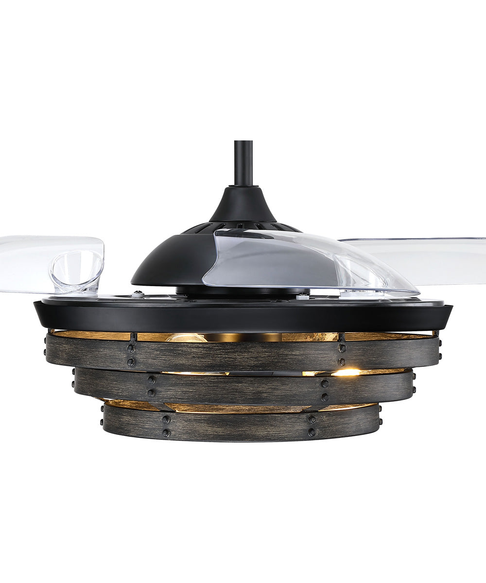 Whiskey 42 Hidden Blades 3-Light Fan Flat Black