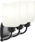 Reines 3-Light Bath Vanity with Opal Glass Shades Matte Black