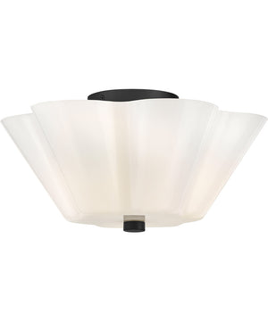 Honey 3-Light Medium Semi-Flush Mount in Black