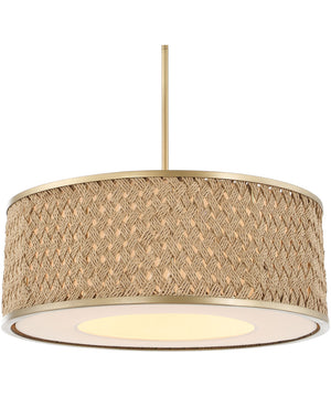 Pinchot 4 Light Rattan Drum Pendant