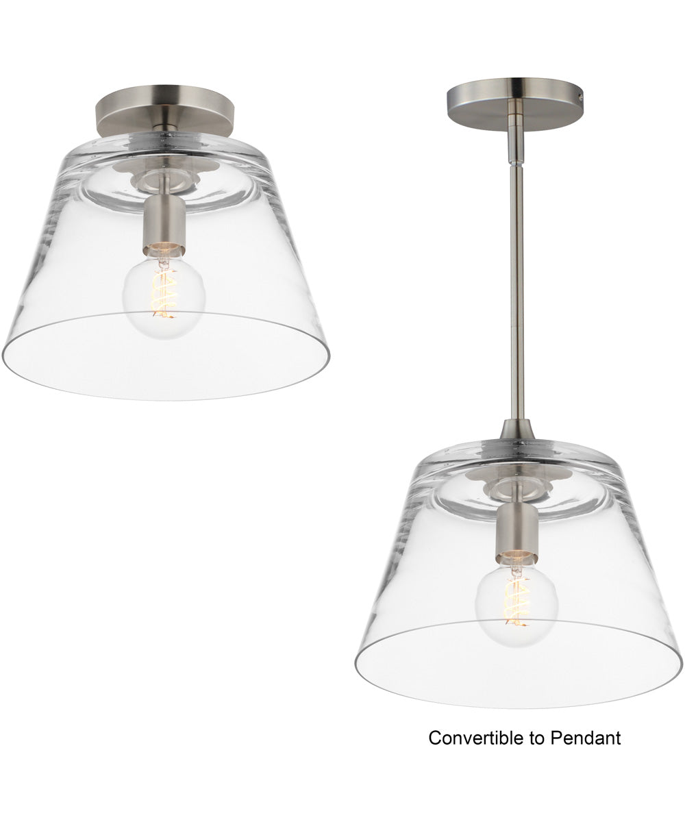 Hudson 1-Light Semi-Flush Mount/Pendant Satin Nickel