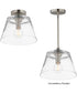 Hudson 1-Light Semi-Flush Mount/Pendant Satin Nickel
