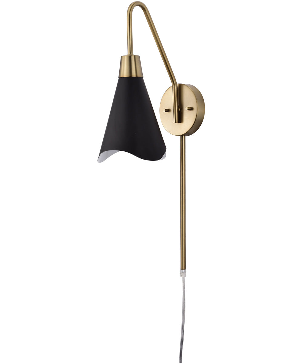 Tango 1-Light Plug-In Vanity & Wall Matte Black / Burnished Brass