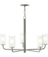 Mack 5-Light Chandelier with Layered Glass Shades Brushed Nickel
